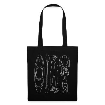 White Water Sports Equipment Outlines - Tote Bag - black - Front