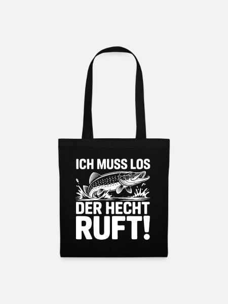 Der Hecht ruft! - Stoffbeutel - Schwarz