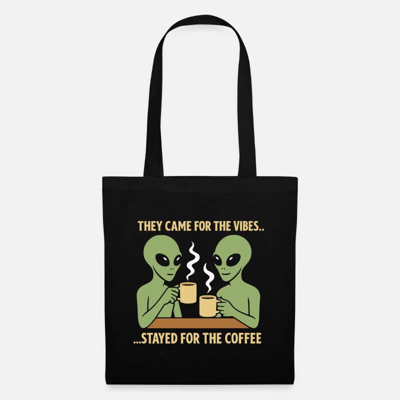 Alien-Kaffeeliebhaber - Stoffbeutel - Schwarz