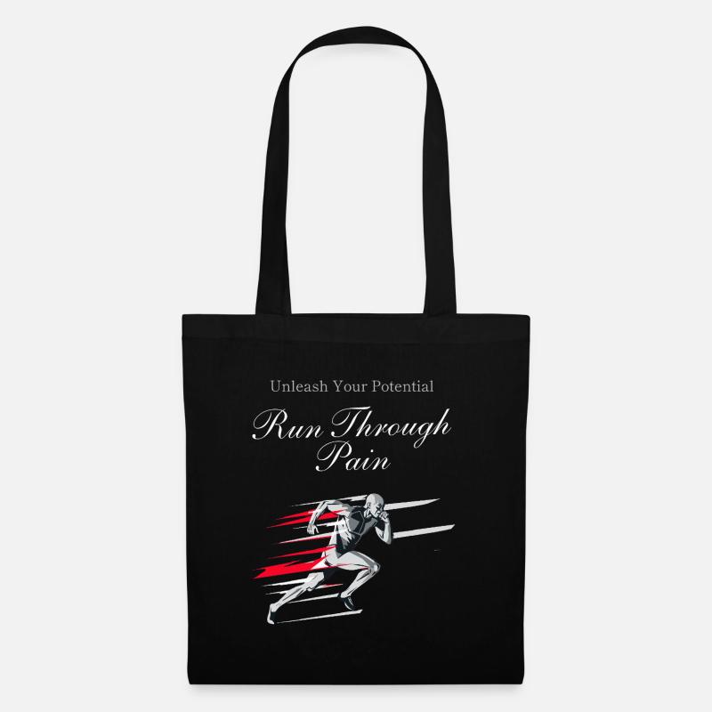 Running Jogging Motivation Sprint Runner Design - Stoffbeutel - Schwarz
