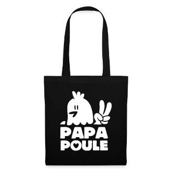 Papa Poule - Sac en tissu - noir - Devant