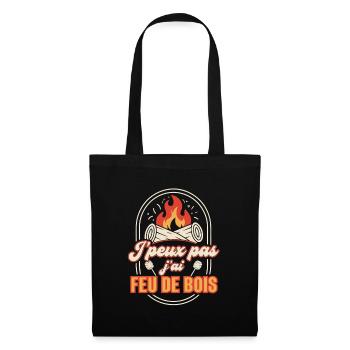 Feu de Bois en Rires et Marshmallows - Sac en tissu - noir - Devant