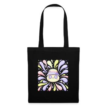 Panda Arc-en-Ciel Burst Étoilé - Sac en tissu - noir - Devant