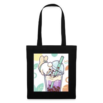 Cute Bunny Funny Boba Bubble Tea - Tote Bag - black - Front
