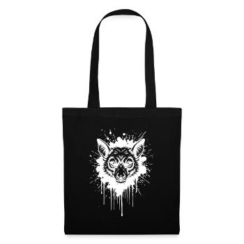 White Bat Ink - Tête de Chauve-Souris Gothic Art - Sac en tissu - noir - Devant
