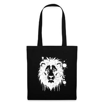Lion Splash White - Stoffbeutel - Schwarz - Vorne