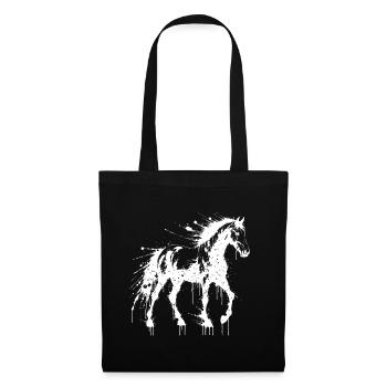Cheval Art Splash Blanc - Sac en tissu - noir - Devant