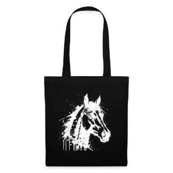 Horse Head Paint Splash White - Tote Bag - black - Front