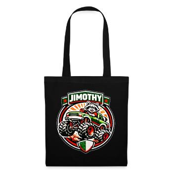 Jimothy Raccoon – Design tout-terrain vintage drôle - Sac en tissu - noir - Devant