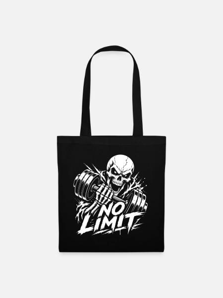 No Limit Skull Gym Bodybuilding - Stoffbeutel - Schwarz