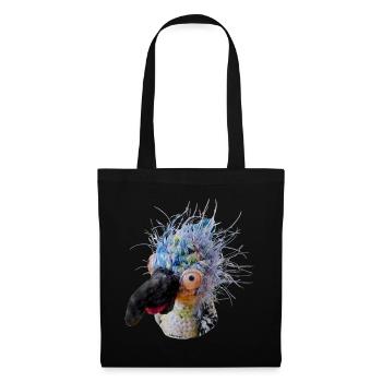 Kurioser Kultvogel Krallo Kreisch™ by Syl Varya - Stoffbeutel - Schwarz - Vorne