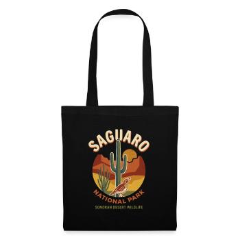 Retro-Saguaro-Sonora-Wüste - Stoffbeutel - Schwarz - Vorne