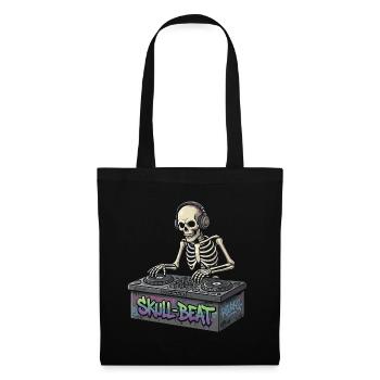Skelettartiger DJ Skull Beat - Stoffbeutel - Schwarz - Vorne