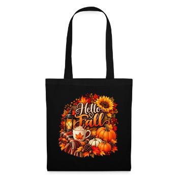 Hallo Herbst-Gemütliche Ernteszene - Stoffbeutel - Schwarz - Vorne