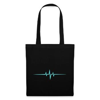 Music Heart rate Dub Techno House Dance Trance - Tote Bag - black - Front