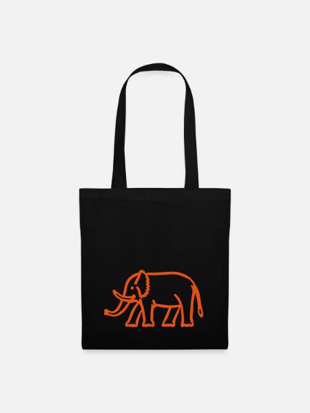 Elefant - Stoffbeutel - Schwarz