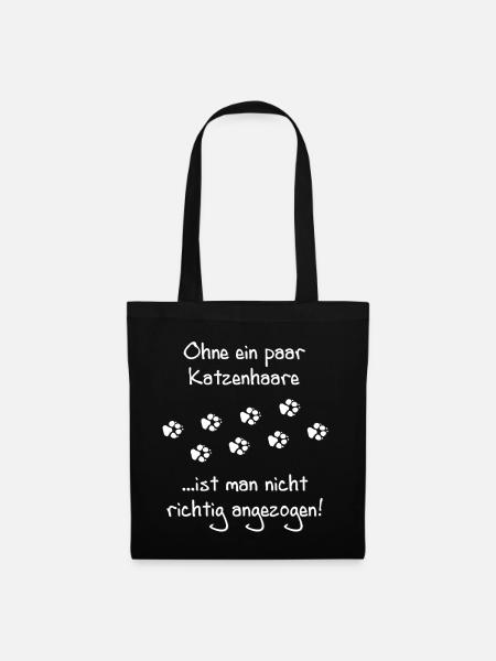TD - ohne ein paar Katzenhaare ist man nicht - Stoffbeutel - Schwarz