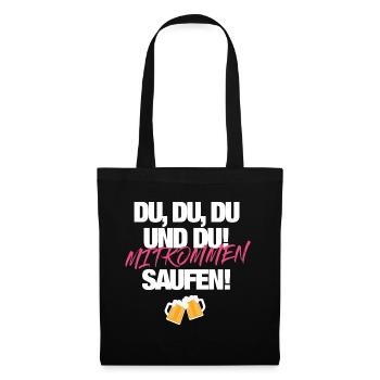 Mitkommen Saufen - Stoffbeutel - Schwarz - Vorne