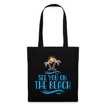 plage - Sac en tissu - noir - Devant