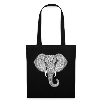Elefant - Stoffbeutel - Schwarz - Vorne