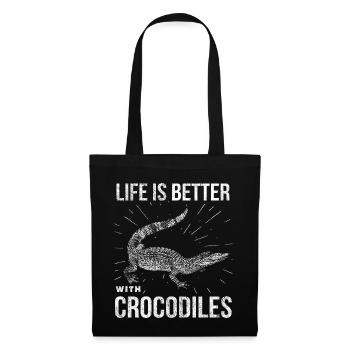 crocodile - Sac en tissu - noir - Devant