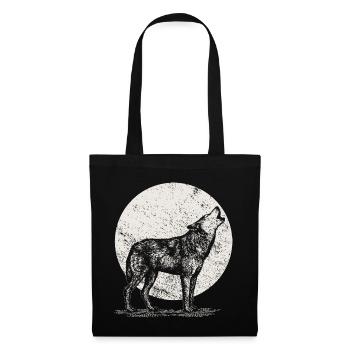 Wolf - Stoffbeutel - Schwarz - Vorne