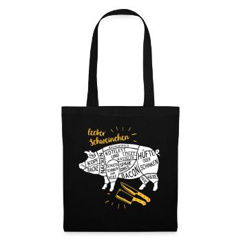 savoureux cadeau drôle de chemise de barbecue de porc - Sac en tissu - noir - Devant