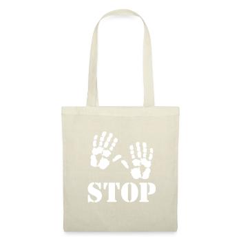 Stop - Empreintes de mains - Sac en tissu - nature - Devant