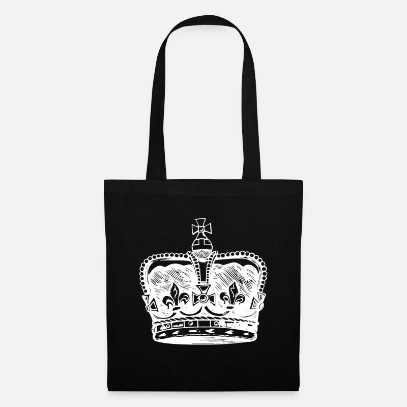 Krone King Queen Königin König Königlich - Stoffbeutel - Schwarz