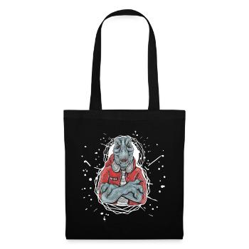 DJ REX T-Rex dinosaure musique casque casque cadeau - Sac en tissu - noir - Devant