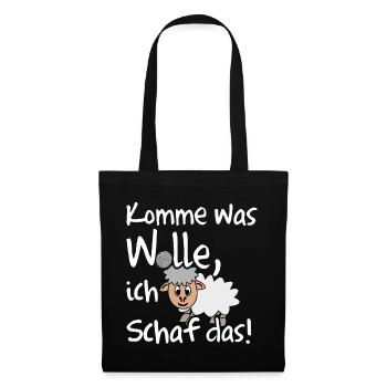 Ich schaffe das, ich Schaf das lustiges Motiv - Stoffbeutel - Schwarz - Vorne