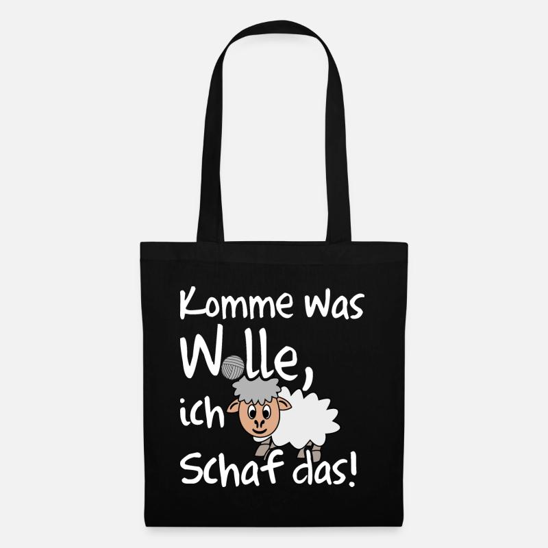 Ich schaffe das, ich Schaf das lustiges Motiv - Stoffbeutel - Schwarz