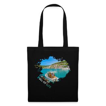 Croatie Croate Hrvatska Croatie Croates Croates Croates - Sac en tissu - noir - Devant