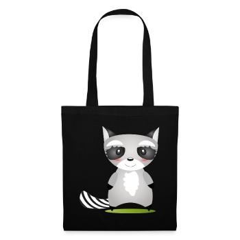 cute raccoon in comic style to love - Tote Bag - black - Front