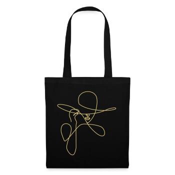 Dame d'une ligne - Sac en tissu - noir - Devant