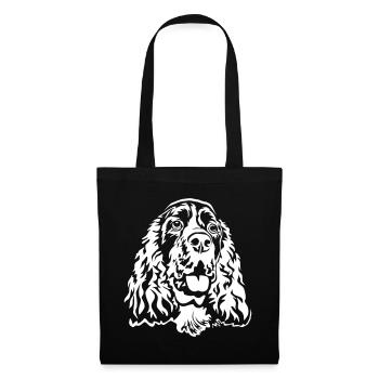 Englischer Springer Spaniel Kopf "Black Edition" - Stoffbeutel - Schwarz - Vorne