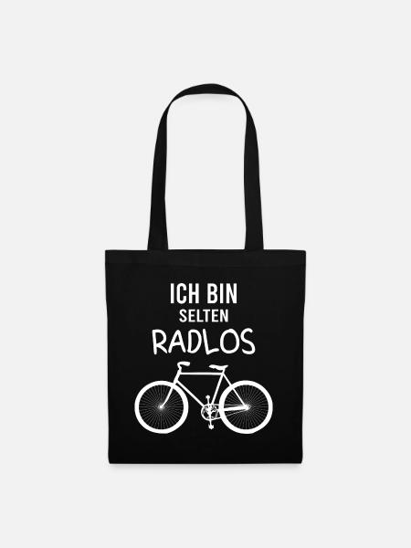 Ich bin selten rad-los Fahrraddesign - Stoffbeutel - Schwarz