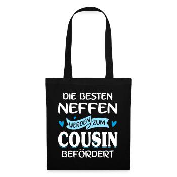 Die besten Neffen werden zum Cousin befördert - Stoffbeutel - Schwarz - Vorne