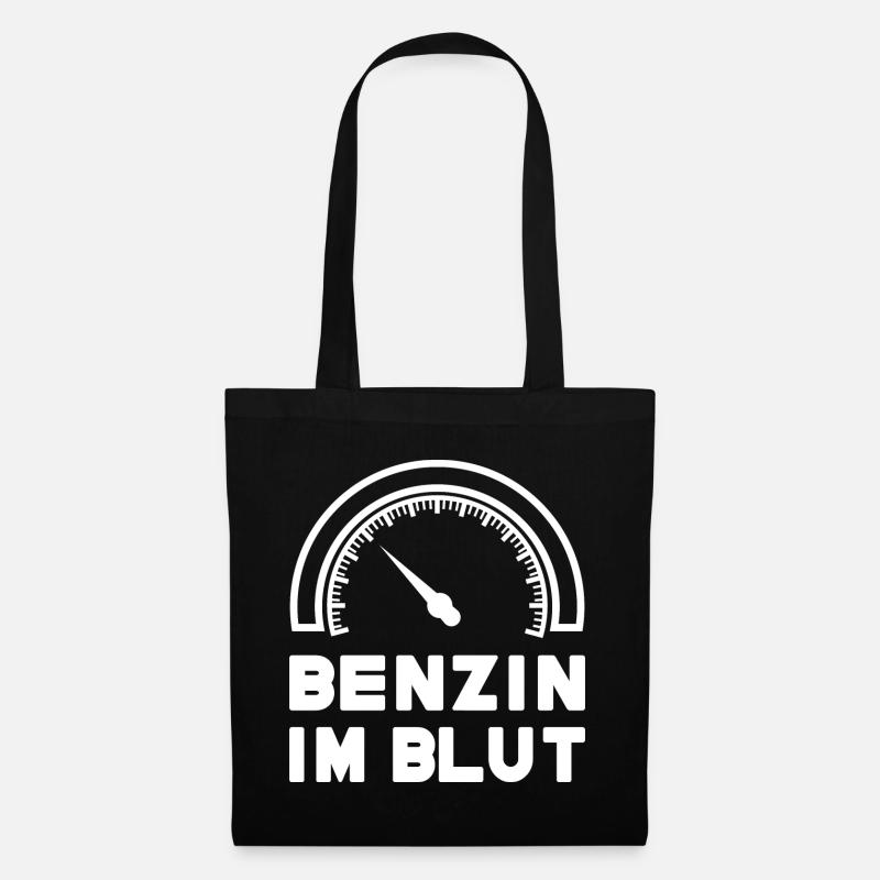 Benzin im Blut Spruch Motorrad Auto Tuning - Stoffbeutel - Schwarz