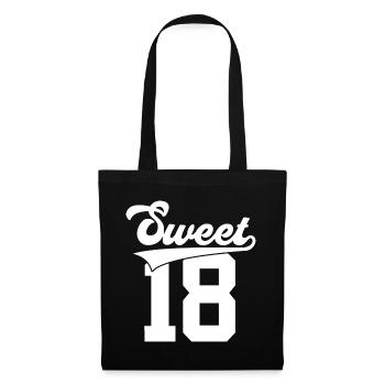 18. GEBURTSTAG SWEET 18 - Stoffbeutel - Schwarz - Vorne