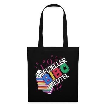 bibliothek kinderbuch lesen fibel roman ebook bibo - Stoffbeutel - Schwarz - Vorne