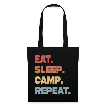 Eat Sleep Camp Repeat - Stoffbeutel - Schwarz - Vorne