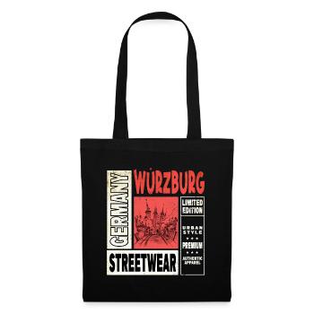 Würzburg Allemagne City Skyline Home Amour - Sac en tissu - noir - Devant