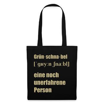 Grünschnabel - Stoffbeutel - Schwarz - Vorne
