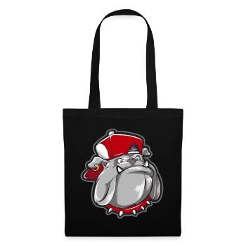 Bulldog Maskottchen Straßengrunge - Stoffbeutel - Schwarz - Vorne