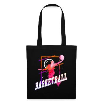 Basketball Basketballspieler Spieler Vintage Bunt - Stoffbeutel - Schwarz - Vorne