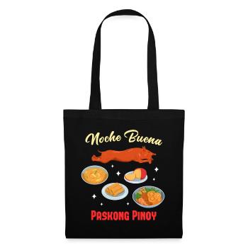 Pinoy Christmas Food Design für stolze Filipinos - Stoffbeutel - Schwarz - Vorne