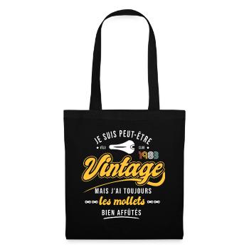 1983 vélo anniversaire 40 ans velo cycliste sport - Sac en tissu - noir - Devant