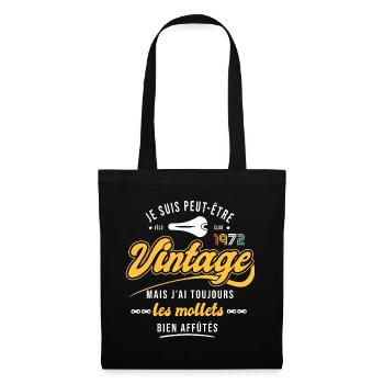1972 vélo anniversaire 51 ans velo cycliste sport - Sac en tissu - noir - Devant