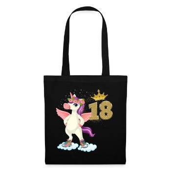 Unicorn Birthday 18 Years Gift Princess - Tote Bag - black - Front